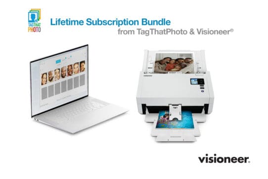 Visioneer High-Speed Photo Scanner PH70 + LIFETIME Subscription to Tag That Photo Software